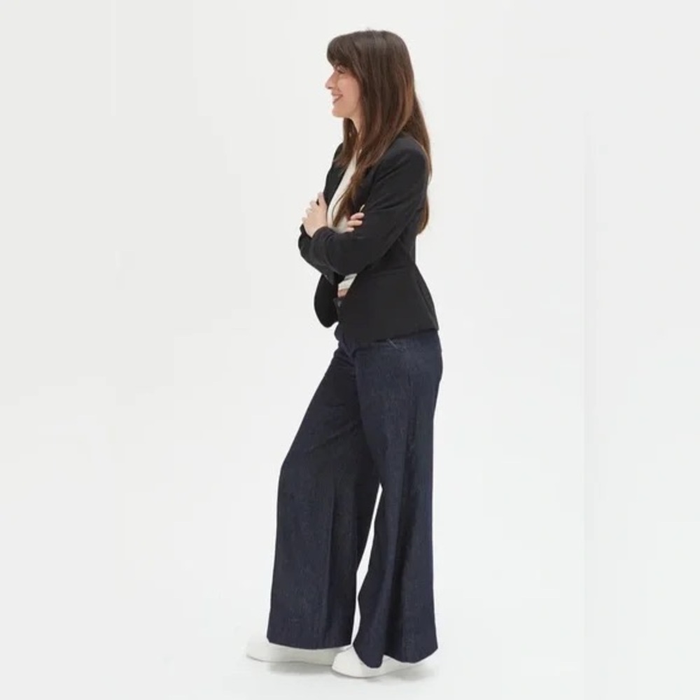 NEW-Danbury Mint Dark Blue Flare & Wide Leg Jeans - Picture 12 of 14